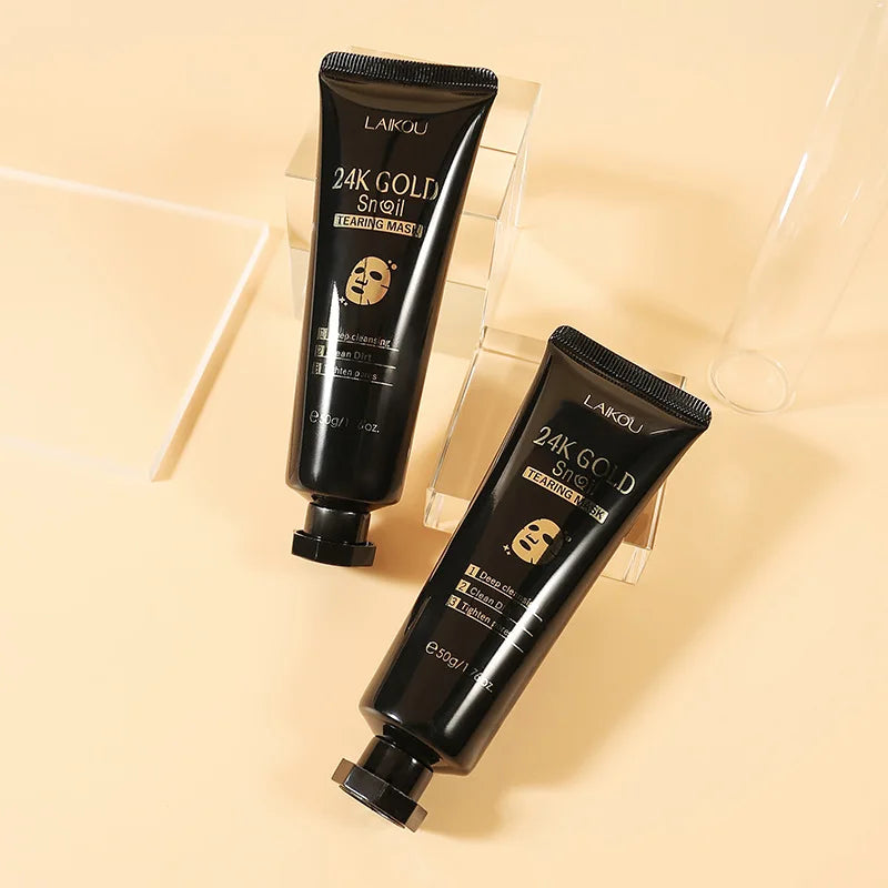 Máscara Facial de Peeling de Colágeno Activo de Caracol de Oro 24K - Hidratante y Control de Sebo