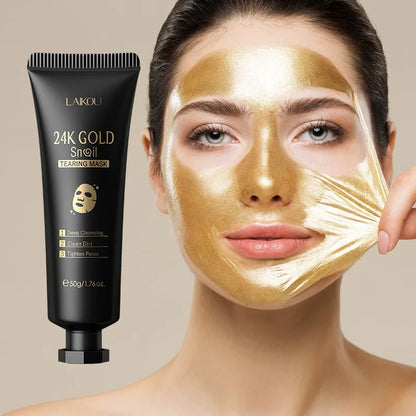 Máscara Facial de Peeling de Colágeno Activo de Caracol de Oro 24K - Hidratante y Control de Sebo